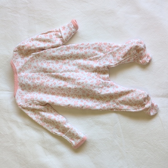 child of mine preemie baby floral cotton 2-way zipper footie sleeper pajamas - Picture 6 of 7